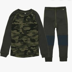 Helly Hansen Kids Camo and Navy Baselayer Set VGUC size 104/4